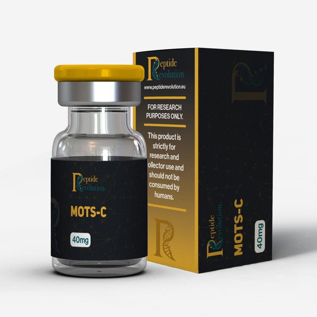 MOTS-c 40 mg research peptide vial and box - Peptide Revolution